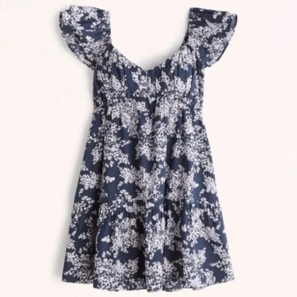 Abercrombie Ruched Flutter Sleeve Mini Dress
